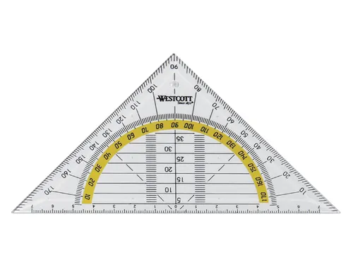 Geodriehoek Westcott 14cm Transparant
