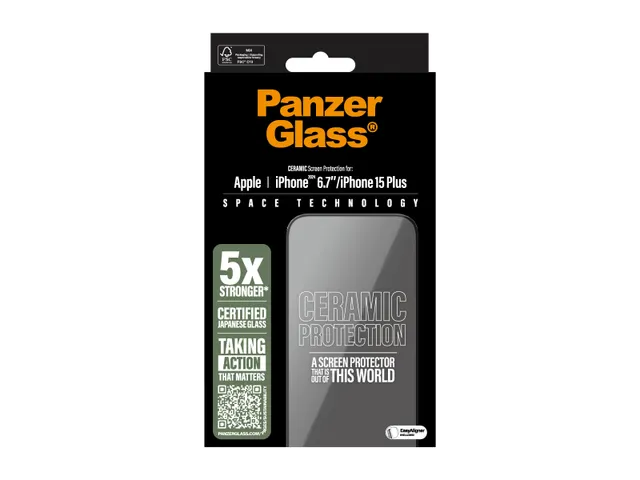 PanzerGlass Ceramic Screen Protector iPhone 16 Plus | 15 Plus | Ult