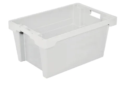 Euronorm Draaistapelbak 300x600x400mm Wanden/bodem Gesloten Wit 50l