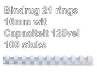 Bindrug GBC 16mm 21-rings A4 wit 100stuks