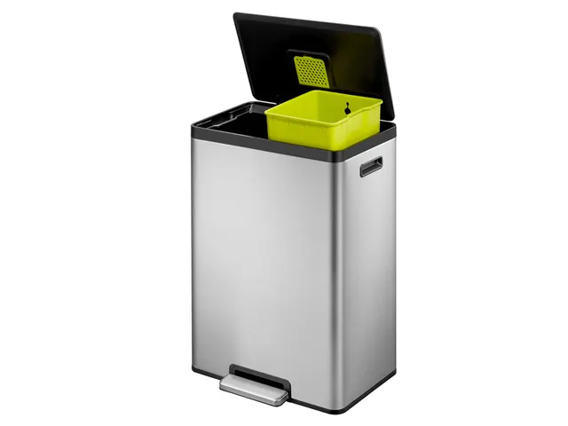 Ecocasa Ii Recycling Pedaalemmer Mat RVS 20 Liter + 20 Liter