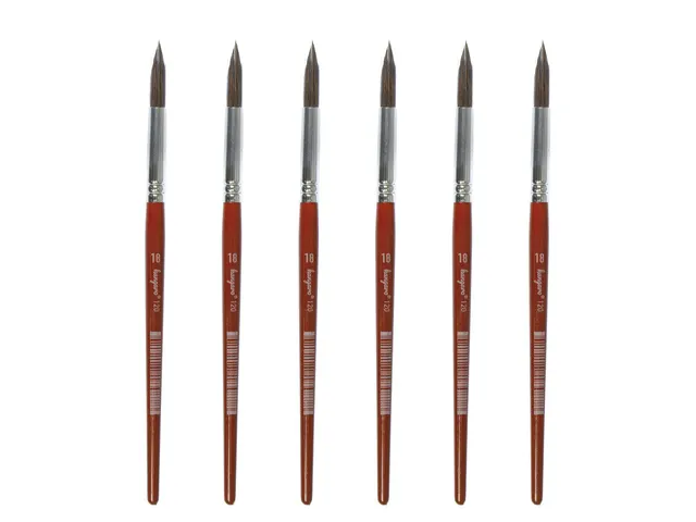 Penseel Kangaro Serie 120 rond Nr. 18 geitenhaar doos 6 stuks