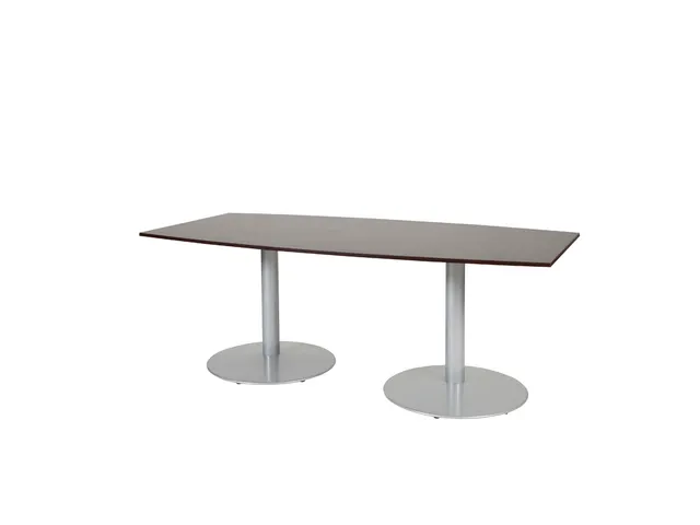 Linesto Vergadertafel Vaste Hoogte 200x100 Tonvormig Logan Eiken Alu