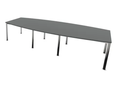 vergadertafel,HxBxD 740x3200x1400mm,vatvormig,MS-donkergrijs