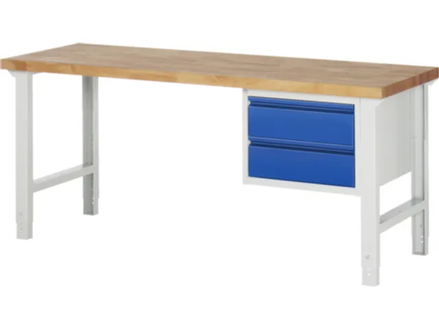 werkbank,RAL 7035/RAL 5010,HxBxD 790-1140x2000x700mm,beukblad