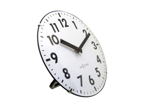 Tafelklok Nextime Duomo Mini 20 cm wit gebolde glazen lens