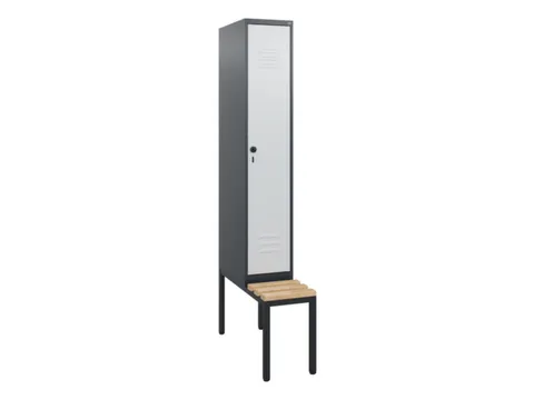 Armoire vestiaire avec banc HxlxP 1950x300x815mm 1compart.
