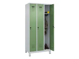 locker,HxBxD 1950x900x500mm,3vak,vak B 300mm,draaigrendel,voeten