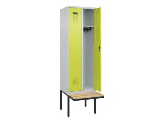 locker met bank,HxBxD 2120x600x815mm,2vak,vak B 300mm,cilinderslot - 1