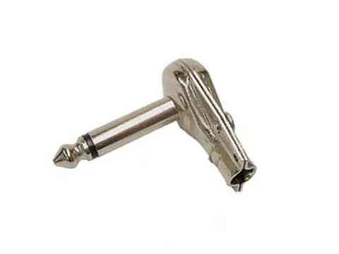 Haakse Mannelijke 6.35mm Mono Jack- Vernikkeld