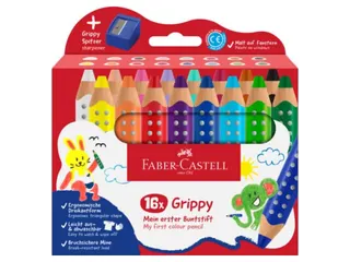 Kleurpotlood Faber-Castell Grippy XXL Jumbo etui 16 stuks en puntensli - 1