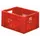 Euronorm Stapelkrat Rood 210x400x300mm 17.5l Opengewerkt/Bodem Gesl.
