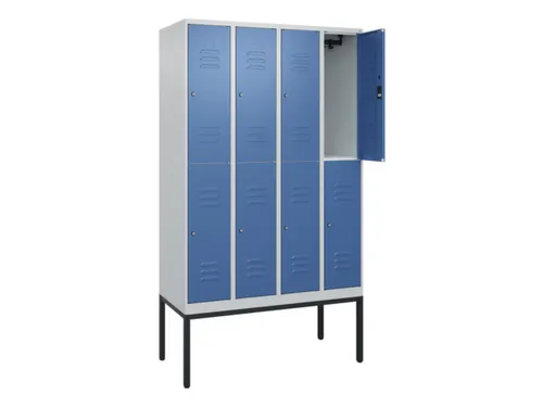 dubbeldekse locker,HxBxD 2120x1200x500mm,4x2vak.,vak B 300mm,cil.-slot
