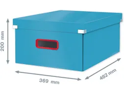 Cosy Click & Store grote opbergdoos blauw 85% gerecycled karton