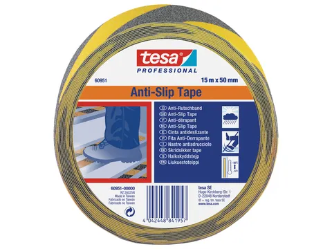 Antisliptape tesa Professional 60951 50mmx15m zwart/geel