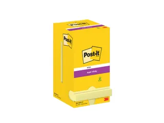 Memoblok Post-it 654 Super Sticky 76x76mm canary yellow 12 stuks - 1