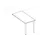 aanbouwtafel,i.h.v.,HxBxD 720-840x600x600mm,MP-lichtgrijs