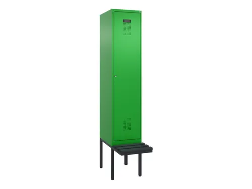 locker met bank,HxBxD 2120x400x815mm,1vak,vak B 400mm,cilinderslot