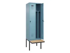 locker met bank,voor scheiding van kleding,HxBxD 2120x600x815mm,2vak