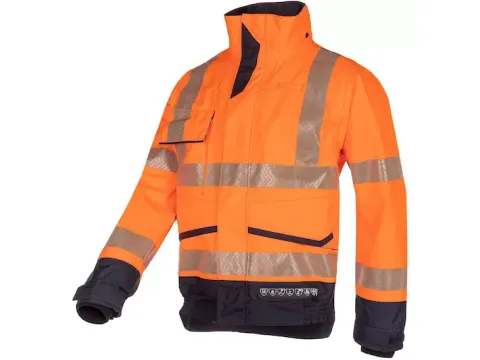 Sioen Frovik 8524 jas, fluo oranje/marineblauw, maat M, per stuk