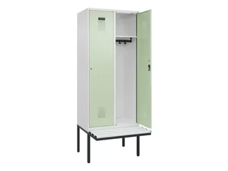 locker met bank,HxBxD 2120x800x815mm,2vak,vak B 400mm,cilinderslot - 1