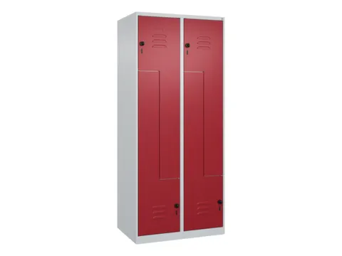 Z-garderobekast,HxBxD 1850x800x500mm,vak B 200/400mm,draaigrendel