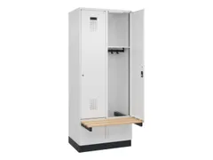 locker met bank,HxBxD 1950x800x815mm,2vak,vak B 400mm,cilinderslot