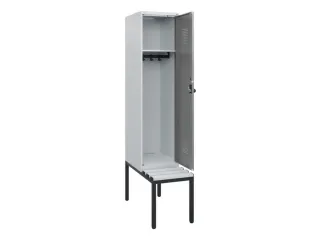 locker met bank,HxBxD 1950x400x815mm,1vak,vak B 400mm,draaigrendel - 1