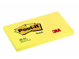 Memoblok Post-it 655 76x127mm 100 vel per blok neon geel - 3