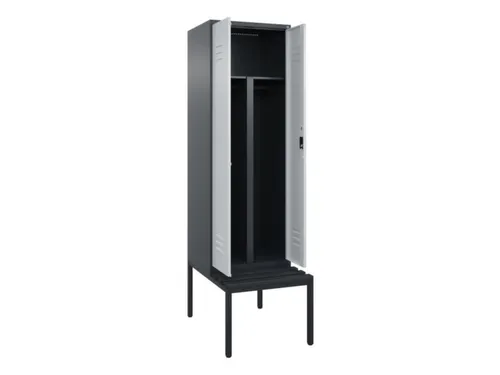 PBM-locker met bank,HxBxD 2120x600x815mm,2vak,vak B 300mm,cil.-slot