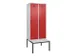 armoire vestiaire avec banc noir et blanc,HxlxP 2120x800x815mm
