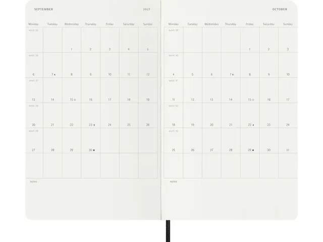 Agenda 2027 Moleskine 18M Planner Weekly 7dagen/1pagina large sc black