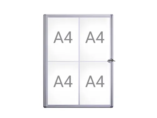 Binnenvitrine wand MAULextraslim whiteboard 4xA4 met slot