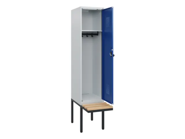 locker met bank,HxBxD 1950x400x815mm,1vak,vak B 400mm,draaigrendel