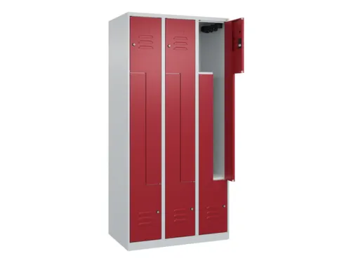 Z-garderobekast,HxBxD 1850x900x500mm,vak B 150/300mm,cil.-slot