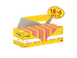 Memoblok 3M Post-it 654-COL 76x76mm kleur assorti voordeelpak