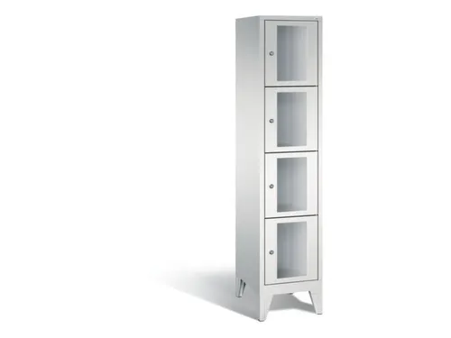 lockerkast 1850x420x500mm 1x4 vakken Cilinderslot Poten, RAL7035
