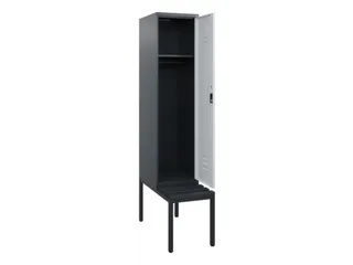 locker met bank,HxBxD 1950x400x815mm,1vak,vak B 400mm,draaigrendel - 2