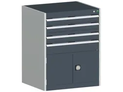ladekast HxBxD 1000x800x750mm 5laden romp RAL7035 front RAL7016