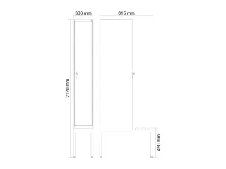 locker met bank,HxBxD 2120x300x815mm,1vak,vak B 300mm,cilinderslot - 3