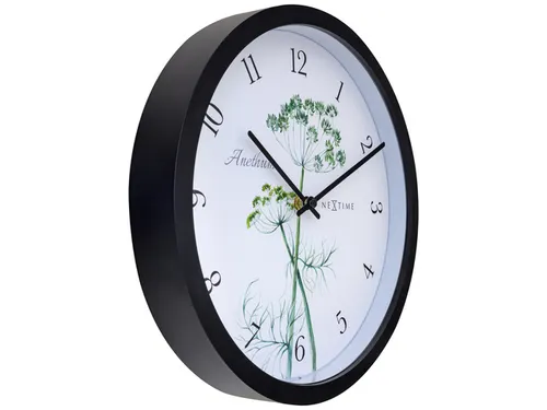 Buitenklok Nextime dia 30.5cm Anethium cijfers, zwarte rand witte wijz
