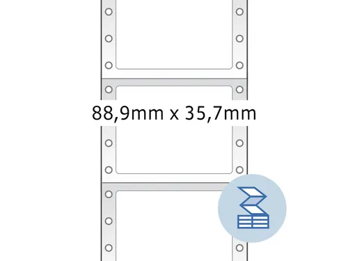 Etiket Herma 8211 88.9x35.7mm Pinfeed 1-baans Wit 4000 stuks
