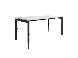 Bureau Linesto N4 hoogte instelbaar 180x80cm blad Krijtwit, poot Zwart - 1