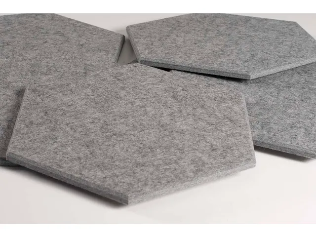 Akoestische PET-vilt Hexagon tegels donkergrijs 30x26cm 22 stuks