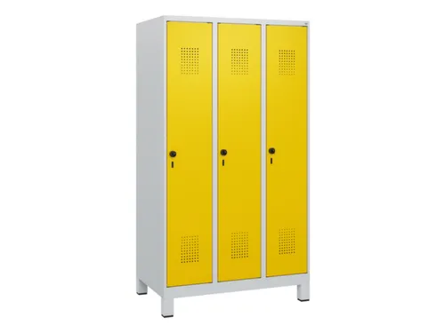schoollocker,HxBxD 1630x900x500mm,3vak,vak B 300mm,draaigrendel,voeten