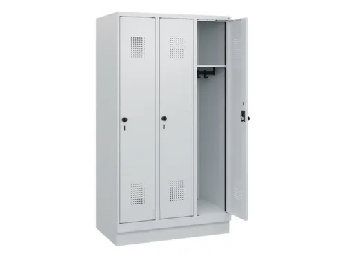 schoollocker,HxBxD 1630x900x500mm,3vak,vak B 300mm,draaigrendel,sokkel