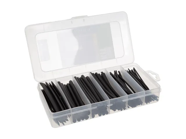 Set Thermische Krimpkousen - Zwart 10cm - 170 ST. - IN Opbergdoos