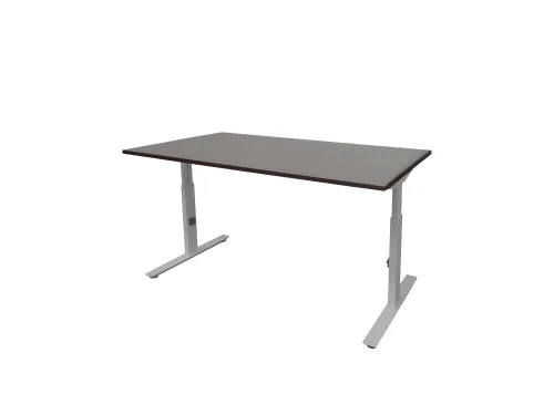 Bureau Linesto Plus Hoogte instelbaar 140x80cm Logan eik Alu T-poot