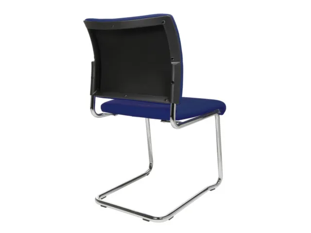 Bezoekersstoel Donkerblauw Stof Zitting 450x480x450mm Sledeframe