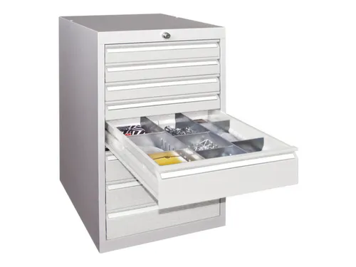 ladekast HxBxD 800x500x600mm 8laden slot RAL7035 front RAL7035